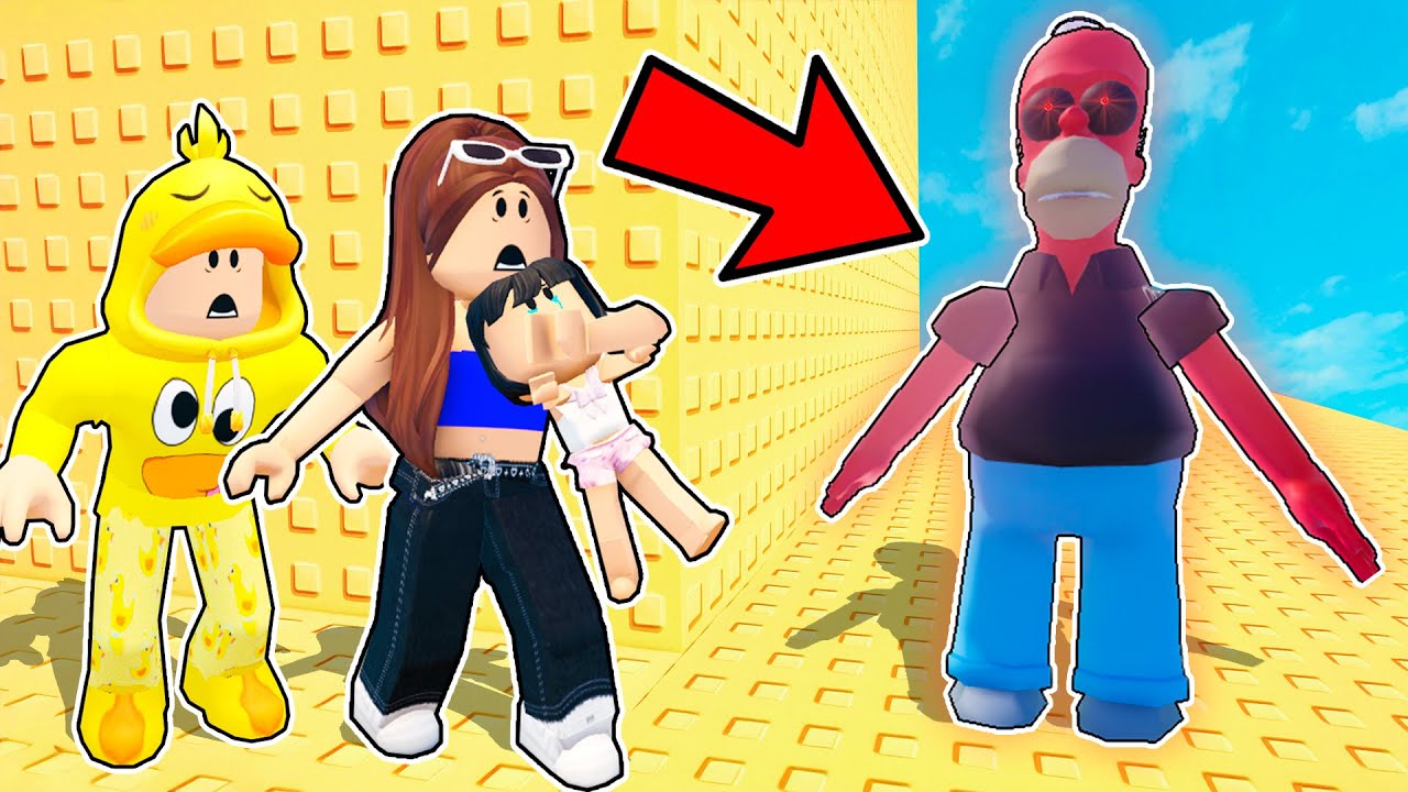 ESCAPAMOS de la TORRE TROLL de HOMERO MALVADO en ROBLOX con Melina y Tina!!