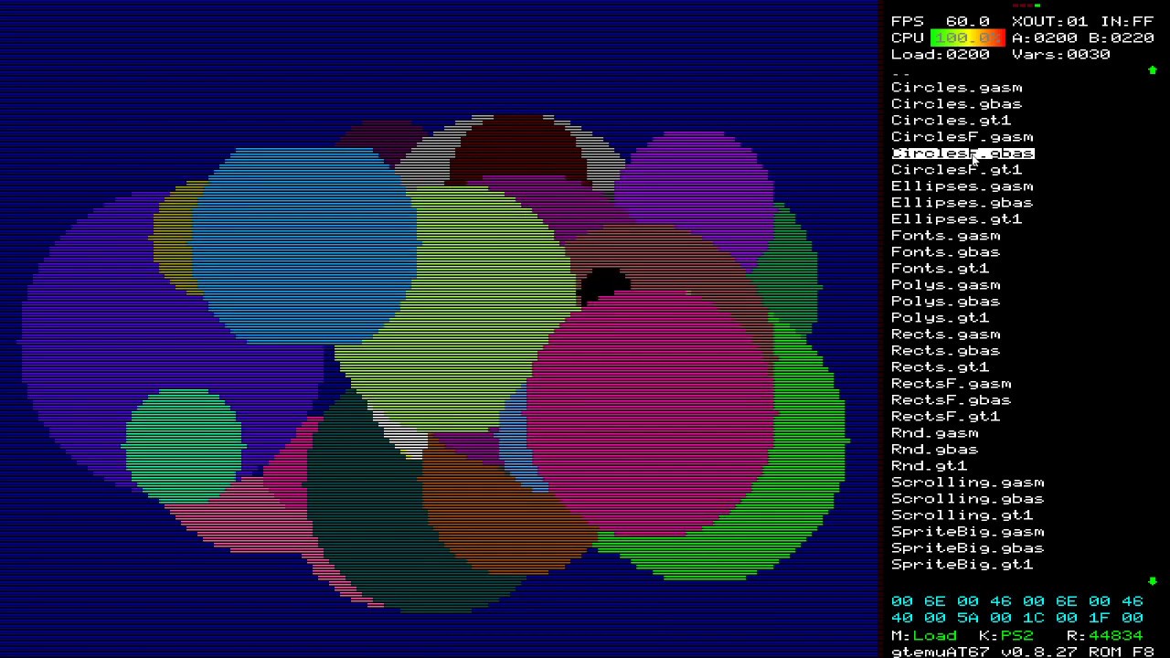 Gigatron TTL gtBASIC compiled graphics examples.