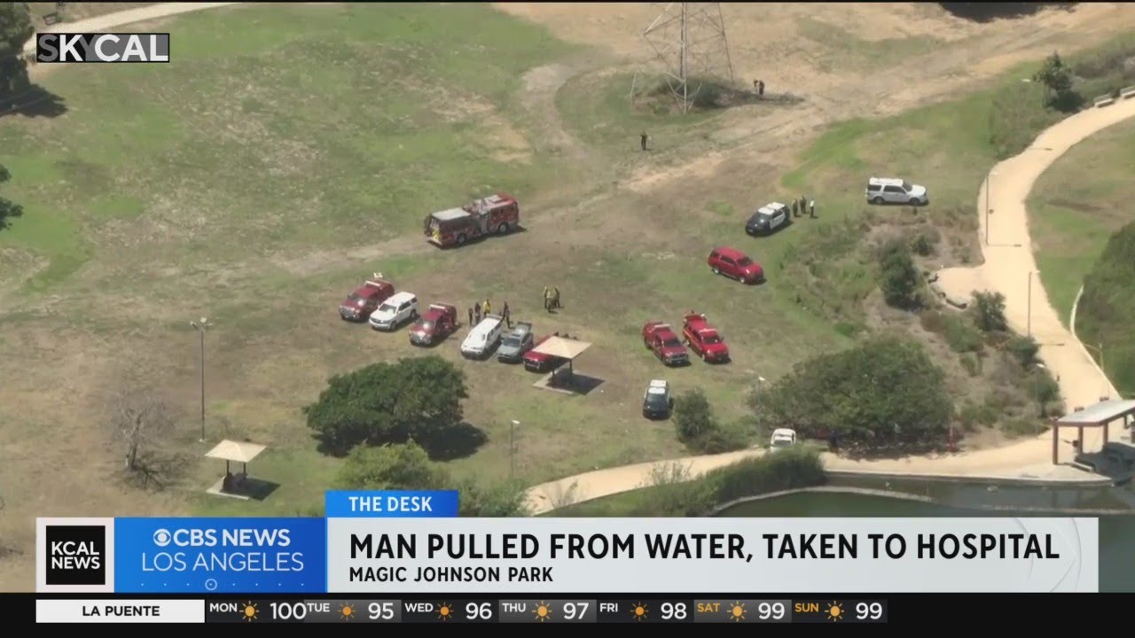 Man pulled out of Magic Johnson Park Lake, rushed to hospital