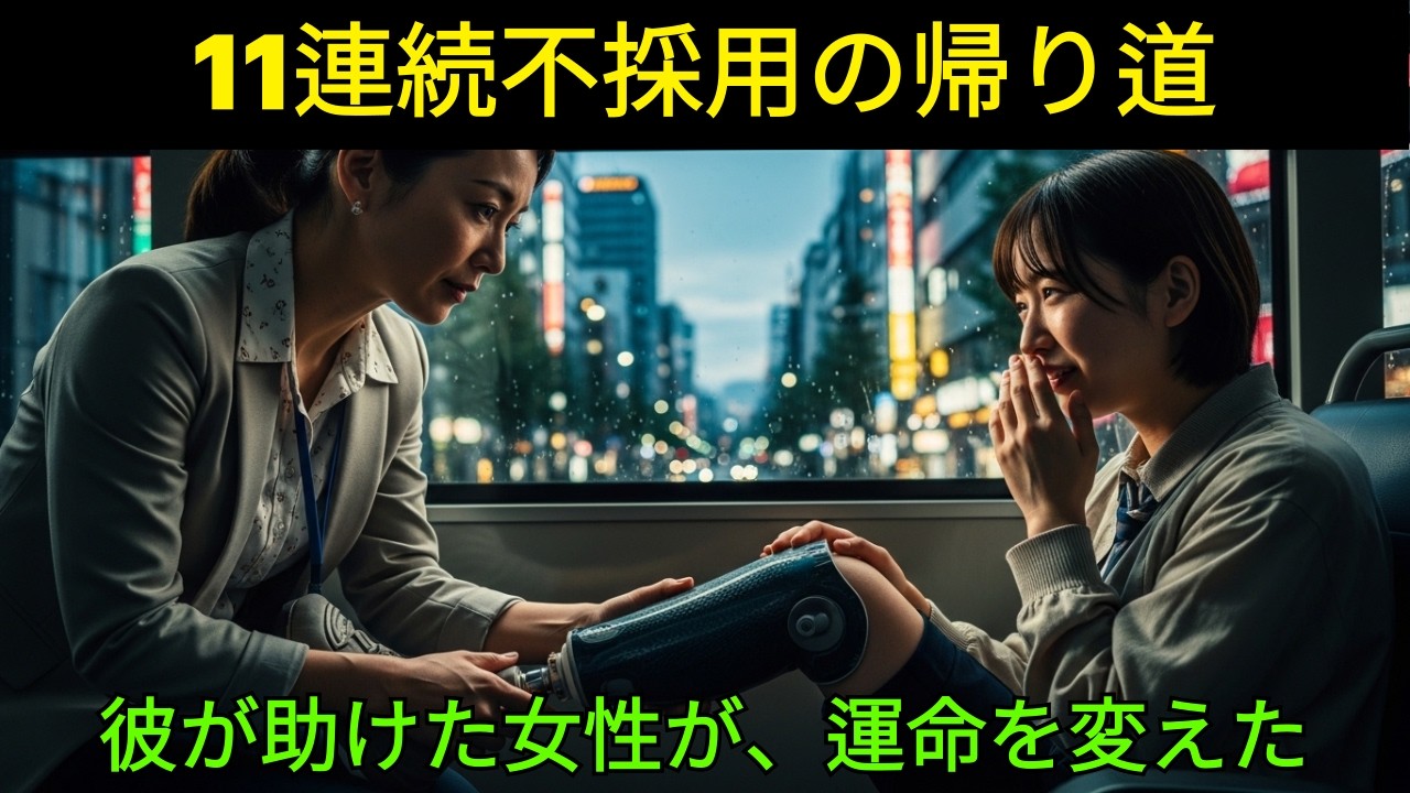 【記録】涙が止まらない感動の実話 – 車椅子の母を支える女性がバスで義足の女性を助けた【感動する話】