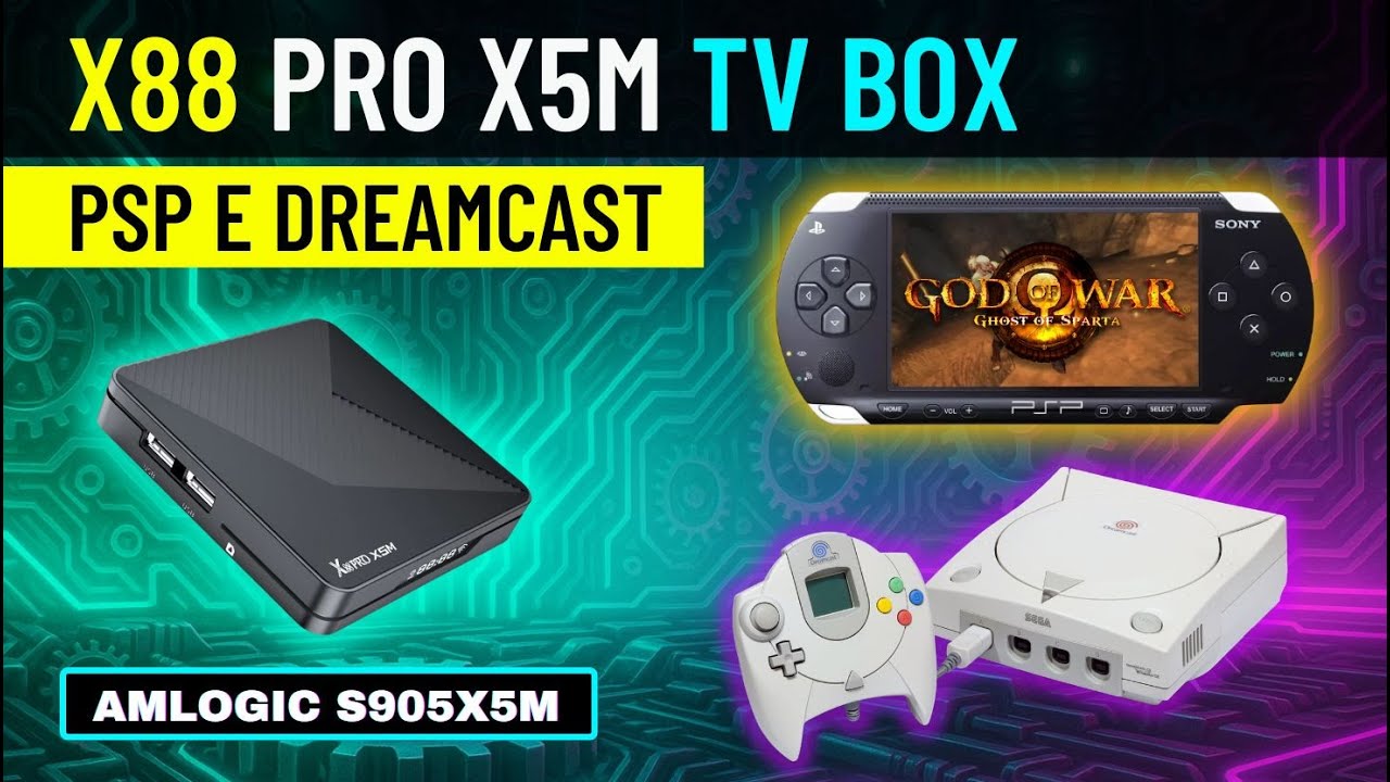 X88 Pro XM5 Rodando PSP e Dreamcast | Amlogic S905X5M com 4GB RAM Teste Real!