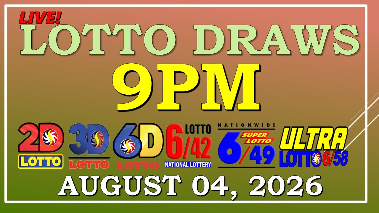 LOTTO RESULT 9PM DRAW ,  AUGUST 04, 2026@LottoResultTV15K