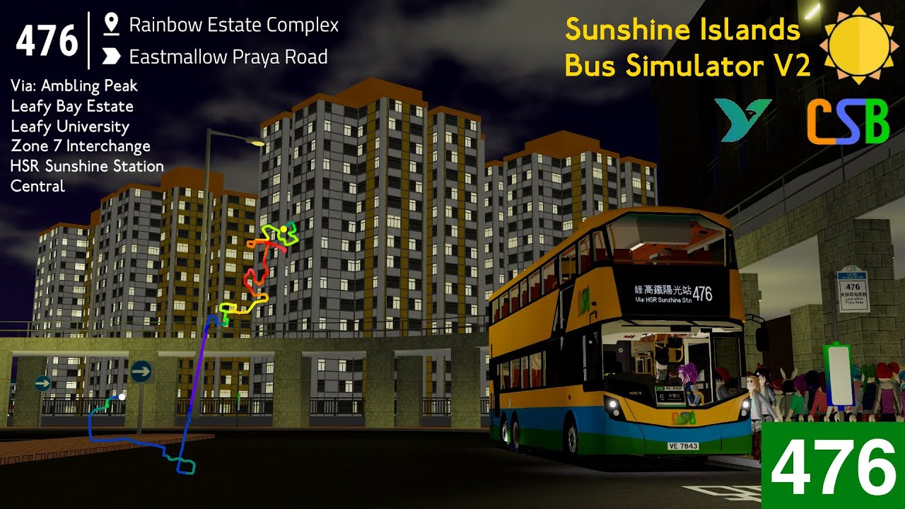 [Roblox] Sunshine Islands Bus route 476 (Rainbow 彩虹 - Eastmallow 東錦葵)(Ambling Peak Special 安靈臺特班)