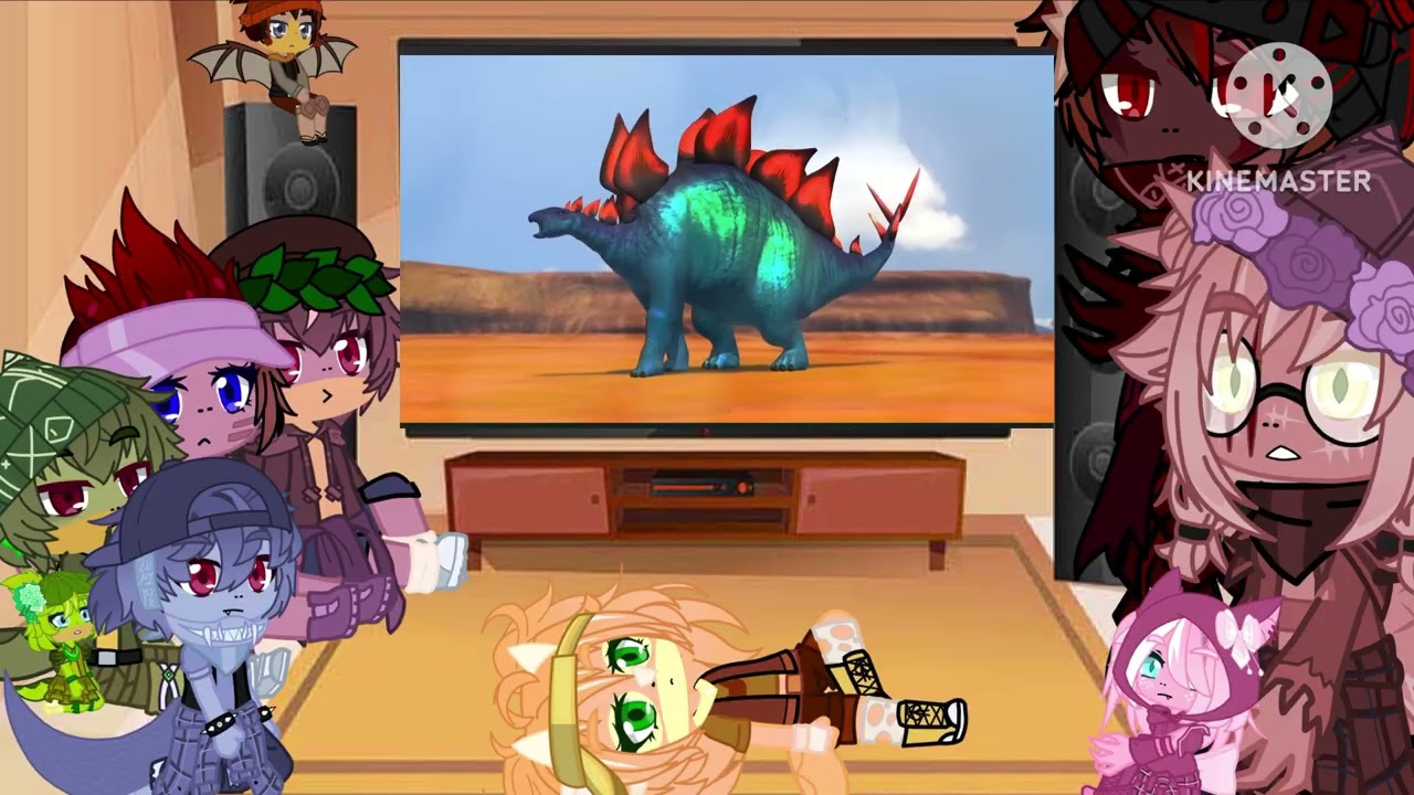 Littlefoot and Co (+Crimson and his family) reacts to Dinosaurs battle [Pong1977] part 1
