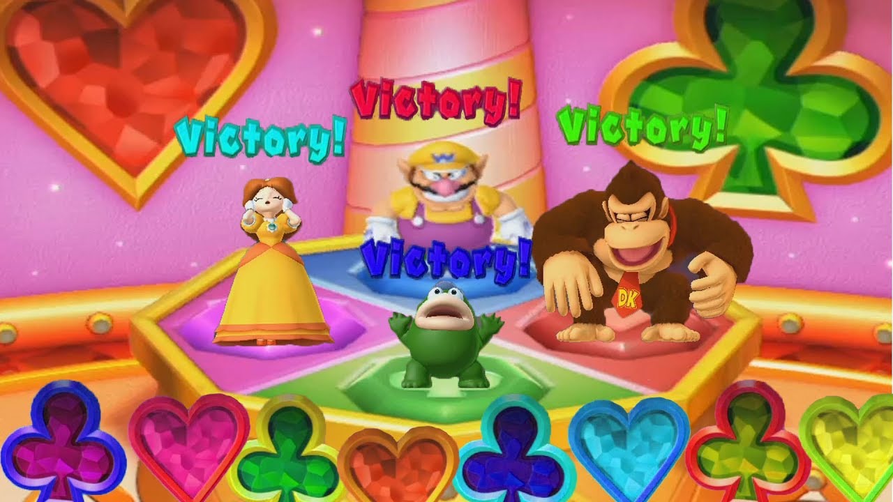 Mario Party 10 - All Minigames (Wario vs Daisy vs Donkey Kong vs Spike)