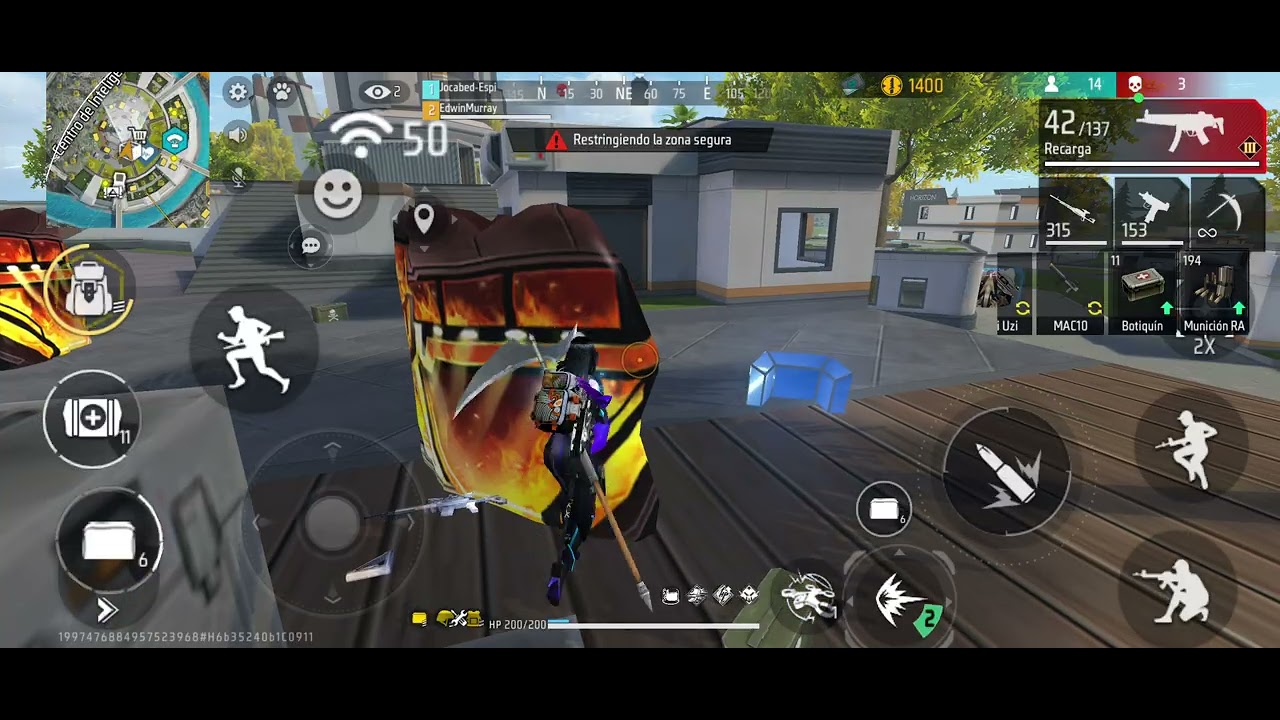 FREE FIRE | BATTLE ROYALE | TERMINO ACARREANDO A MI COMPAÑERO