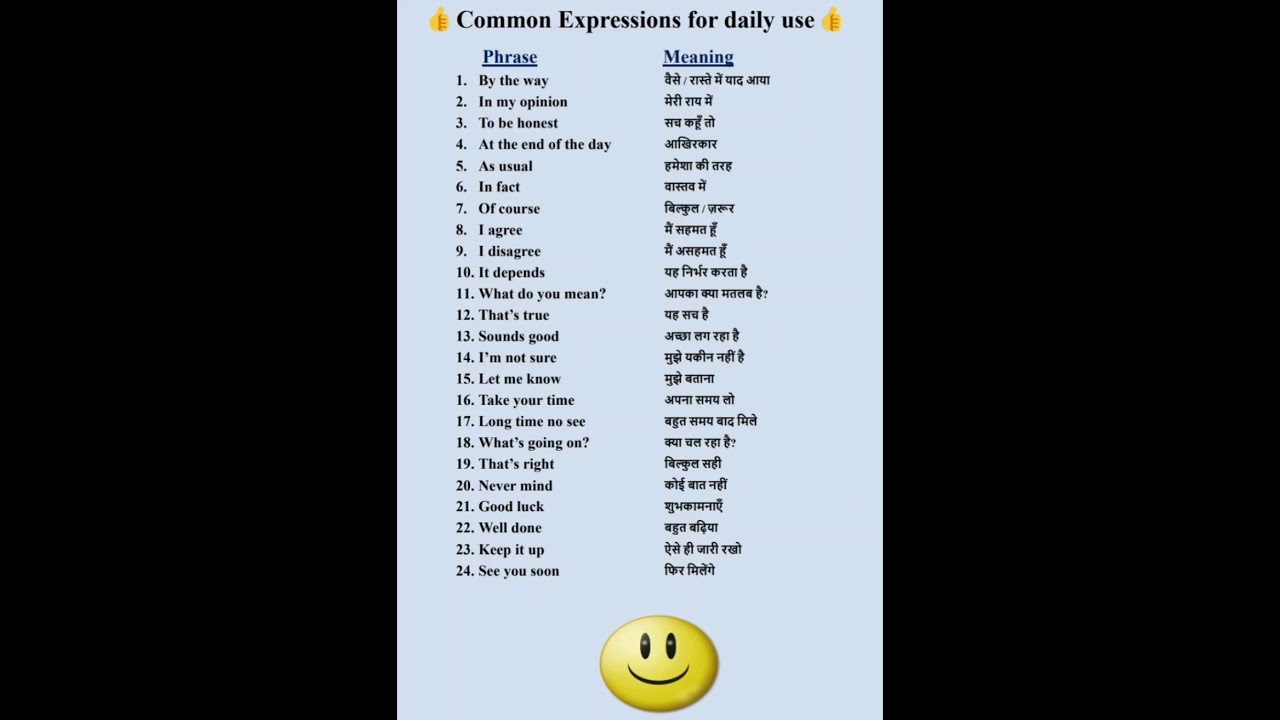 General English expressions Learning! 