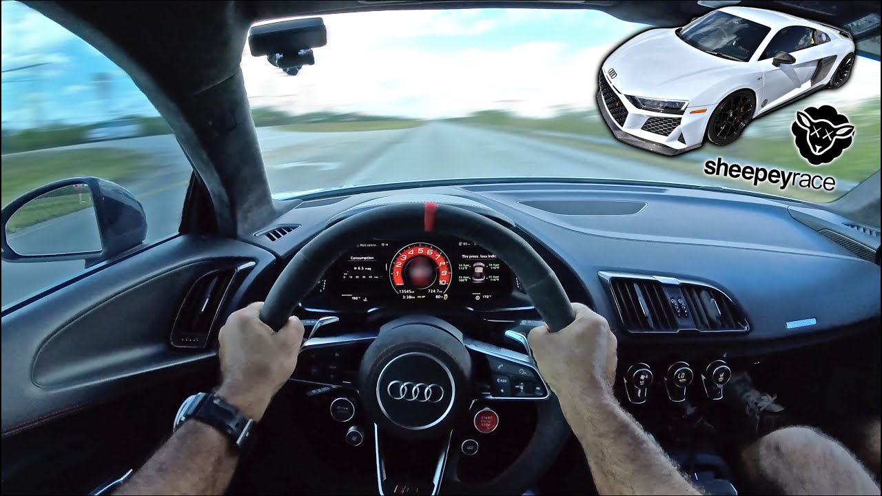 1300HP Twin Turbo Audi R8 POV Drive - PURE TURBO V10 SOUNDS!