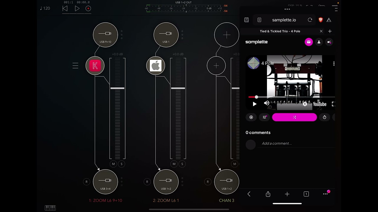 Zoom L6 loopback on ios is amazing. I love this device better than the Audient ID14 Mkii.