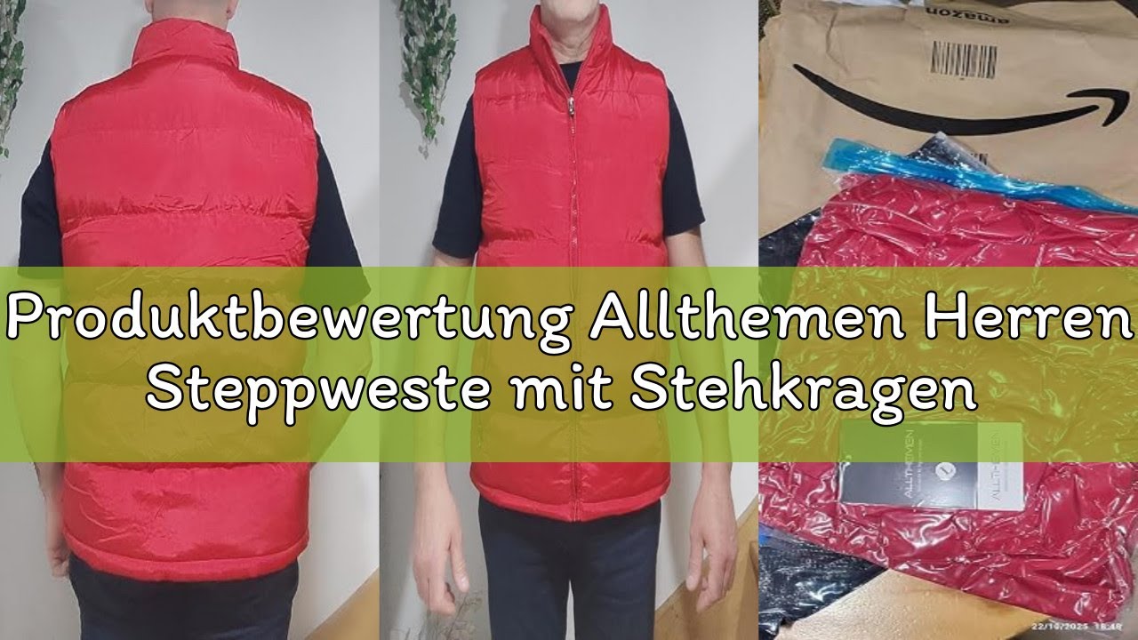 Produktbewertung Allthemen Herren Steppweste mit Stehkragen Sportweste Leicht Winter M&auml;nner Vest Out