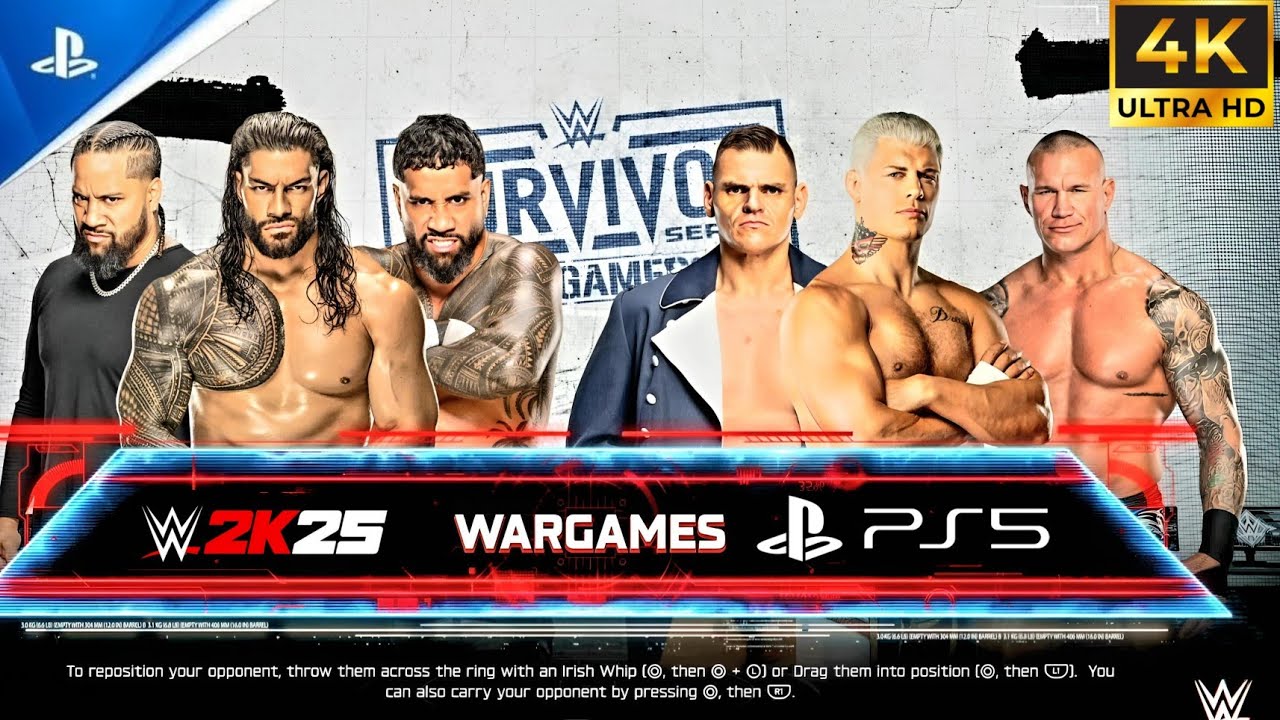 WWE 2K25 WarGames 4K UHD | The Ultimate War: Reigns & The Usos vs. Rhodes, Orton & Gunther