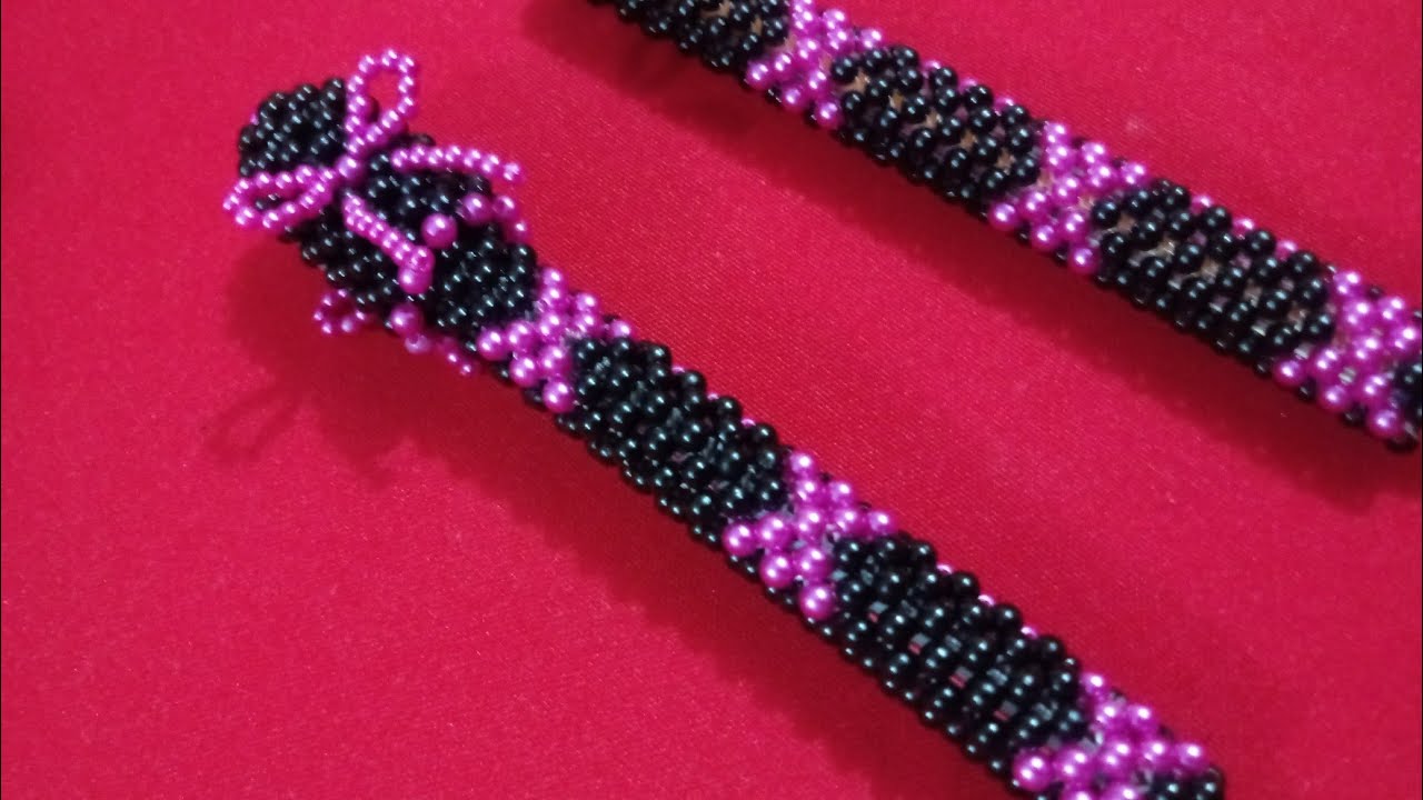 Capa de caneta de lacinhos de pérolas