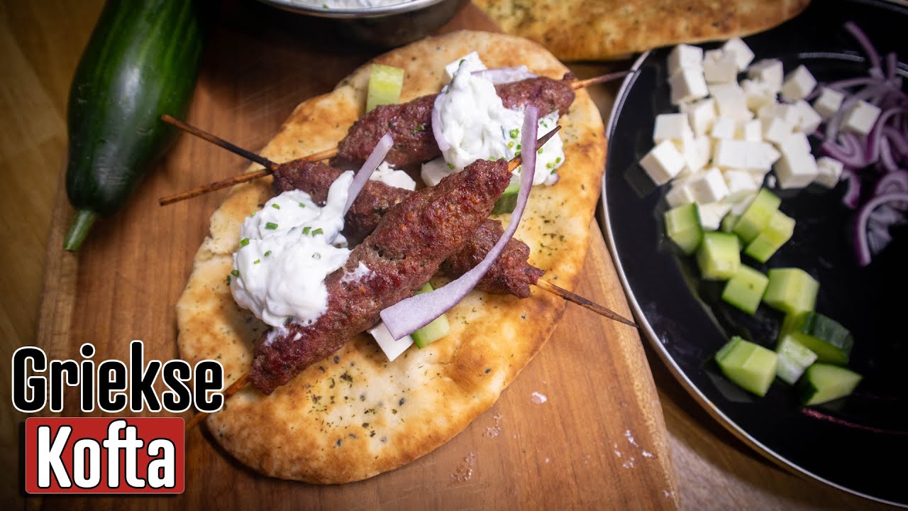 GRIEKSE KOFTA met Koudgerookte TZATZIKI! - NasQ BBQ