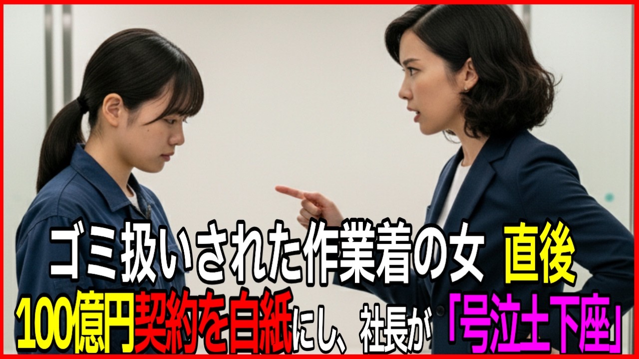 作業着の女性を「下請けのゴミ」と嘲笑した秘書。直後、彼女が会社の運命を握る『技術顧問』と判明し、社長と共に顔面蒼白で土下座する結末【感動する話/朗読】