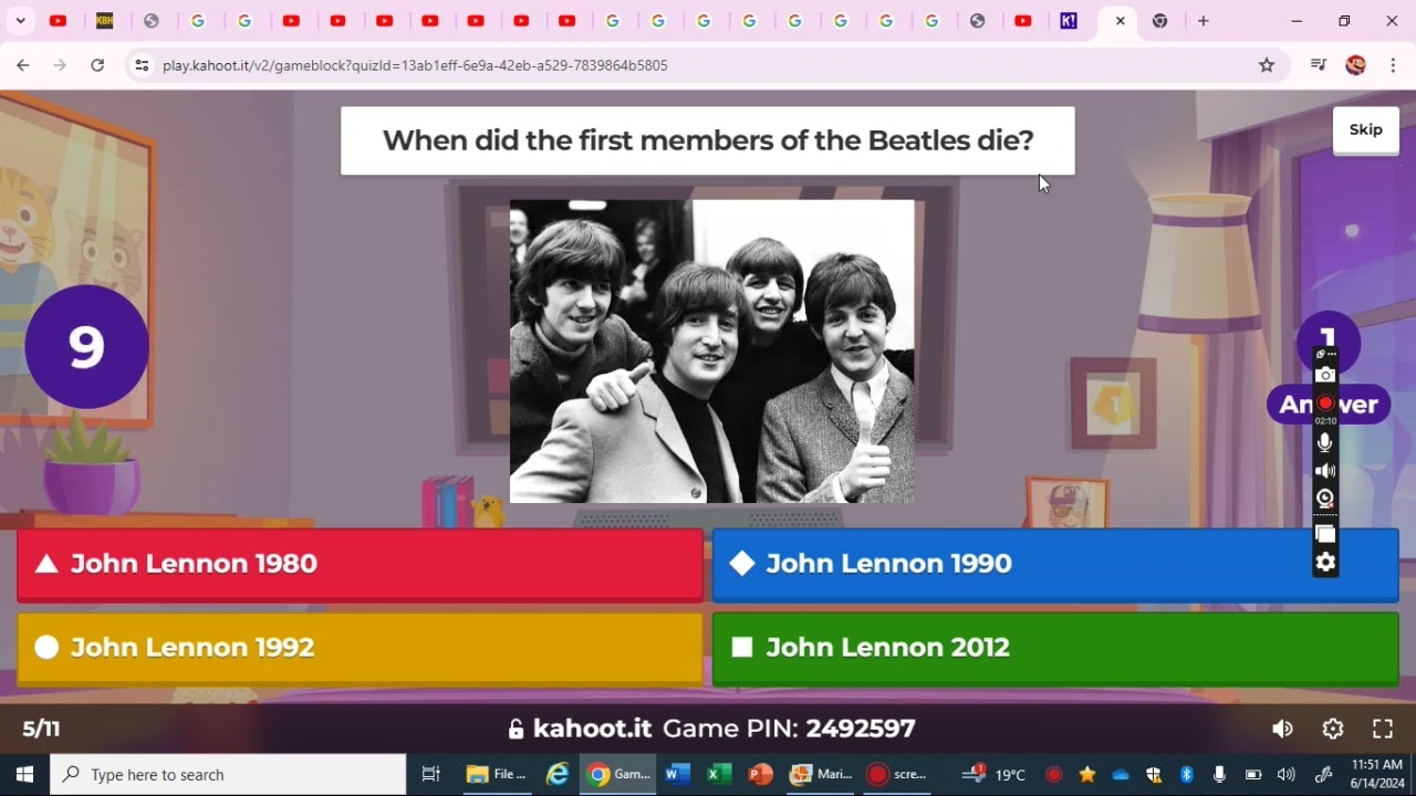Kahoot! I won the game / Me and Cameron