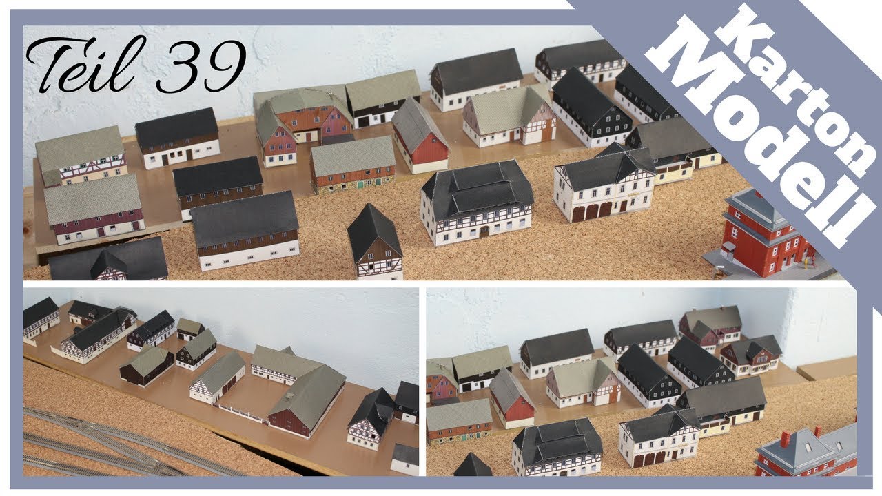 Kostenlose Modelleisenbahn Karton Häuser bauen - Kartonmodellbau für Spur Z oder vielleicht auch N