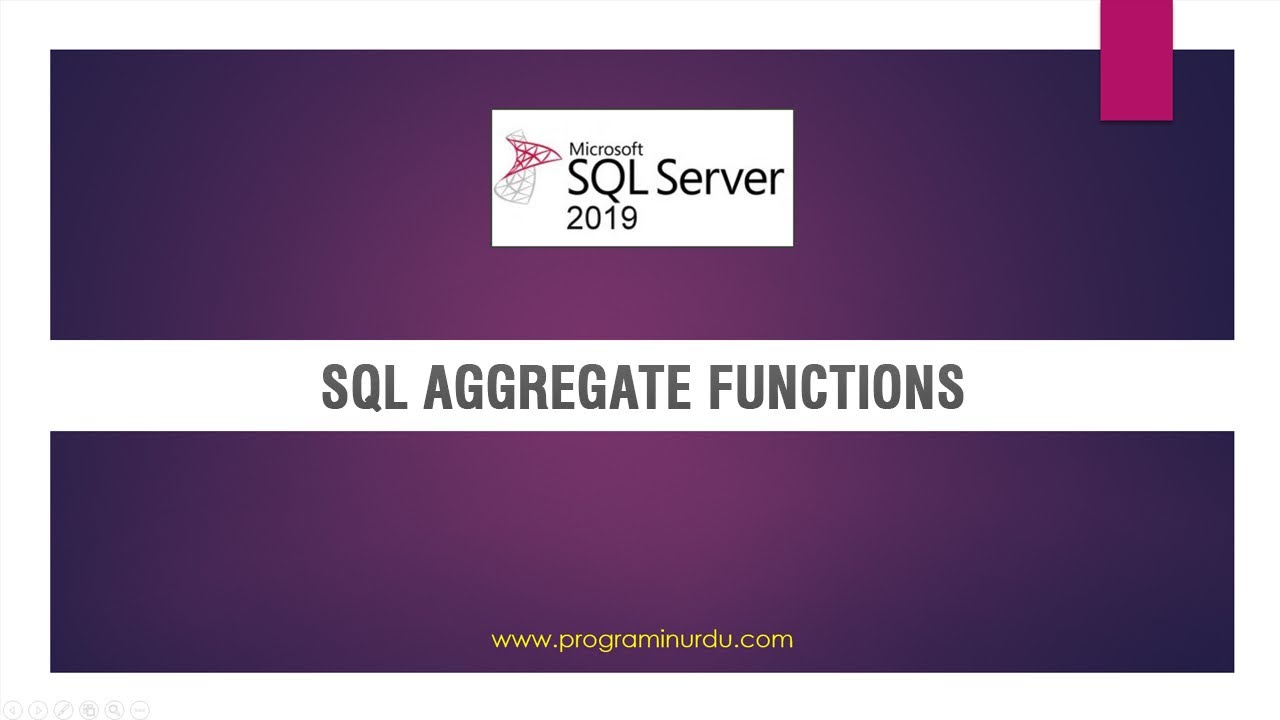 SQL Server Tutorials In Urdu/Hindi - SQL Aggregate Functions