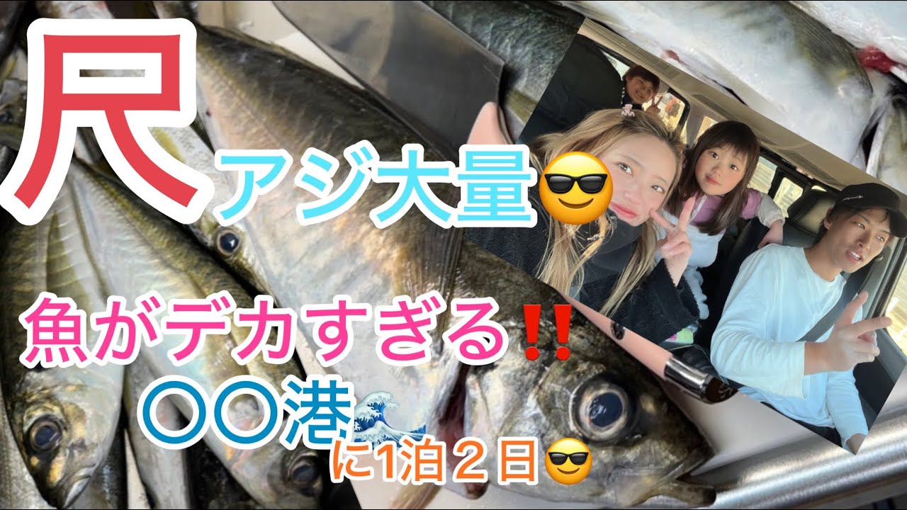 〇〇港に1泊２日🚗💨尺アジ爆釣🎣釣れる魚がデカすぎた🐟in関東💗