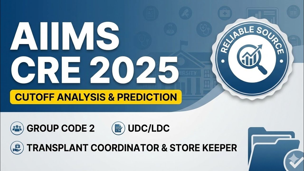 AIIMS CRE 2025 Expected Final Cut-Off 🚨 |  | Group Code-2 & 3 , 39 Transplant Coordinator Analysis
