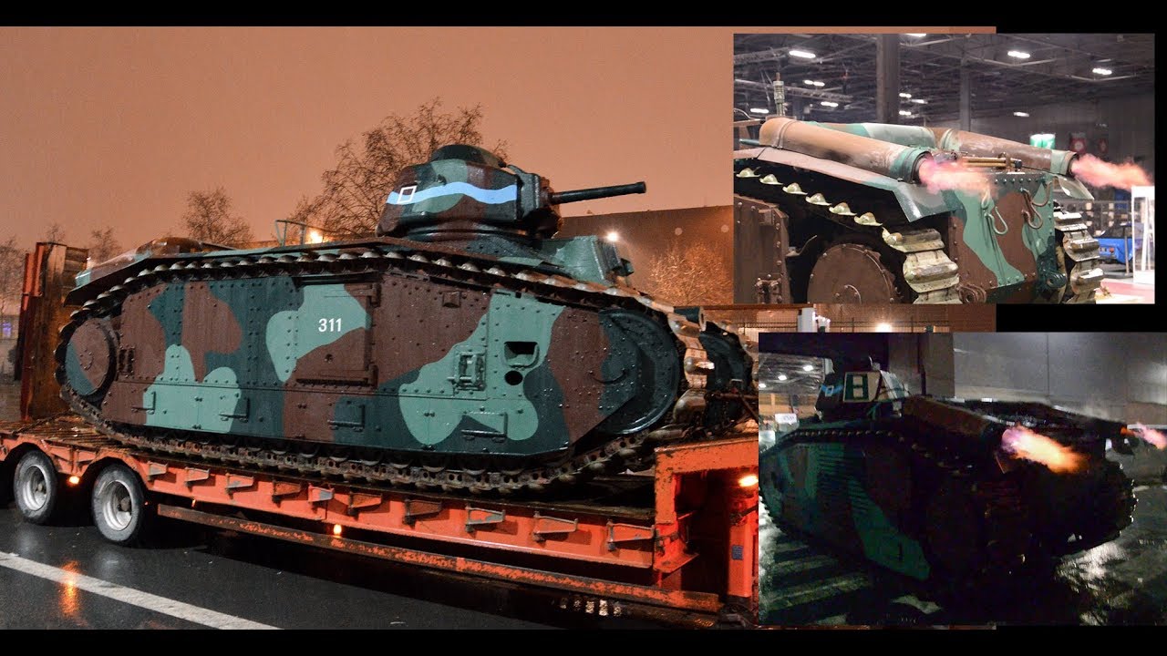 Char B1bis with huge BACKFIRES - Retromobile 2018