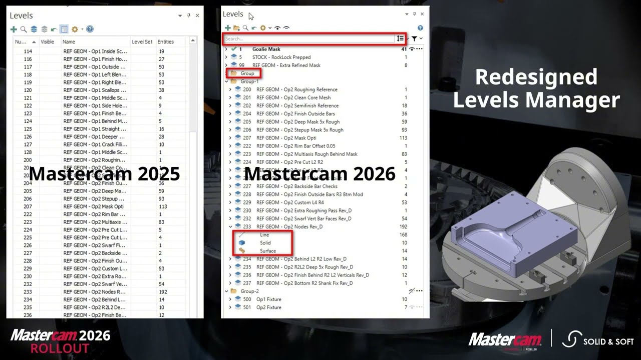 MASTERCAM 2026: Thay đổi giao diện 