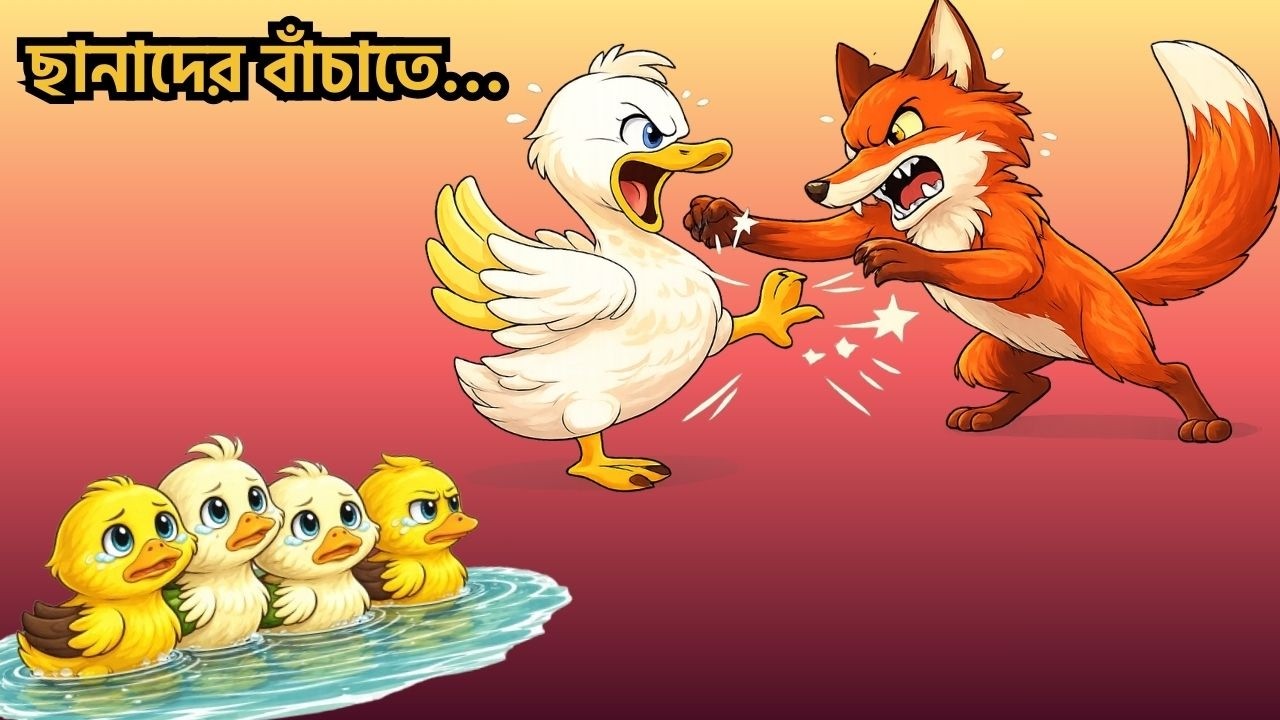চার ছানাকে বাঁচাতে মা যা করলো…🦆 🦊 | moral Bengali Story | Ducklings vs Fox