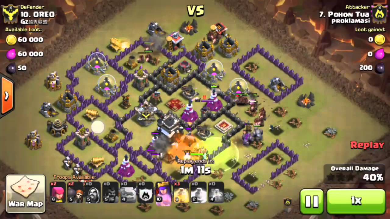 Super hog low heroes 3stars + archer queen walk th9