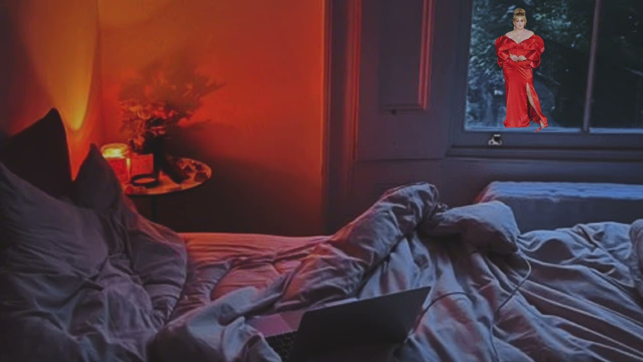 Brittany Broski recording The Broski Report from the other room on a rainy evening ASMR