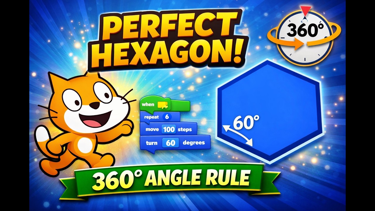 Code a Perfect Hexagon in Scratch 3 Easy Step by Step | Kashiftronix 