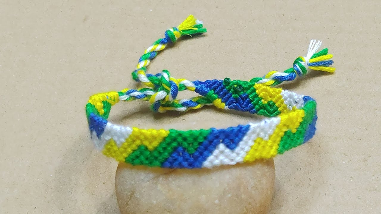 Zig zag bracelet tutorial 4 color step by step