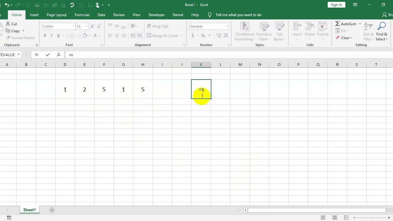 how to use SUM function in excel
