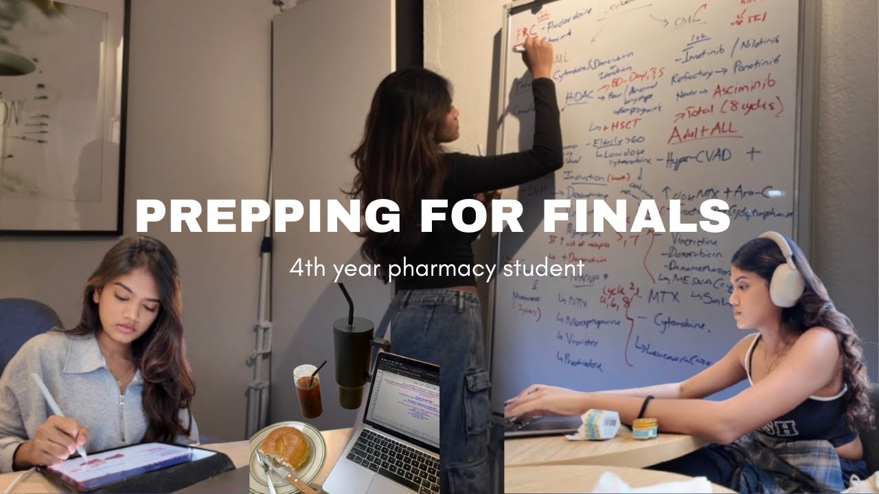 Prepping For Finals Vlog | cramming, pharmacy school, productive days,