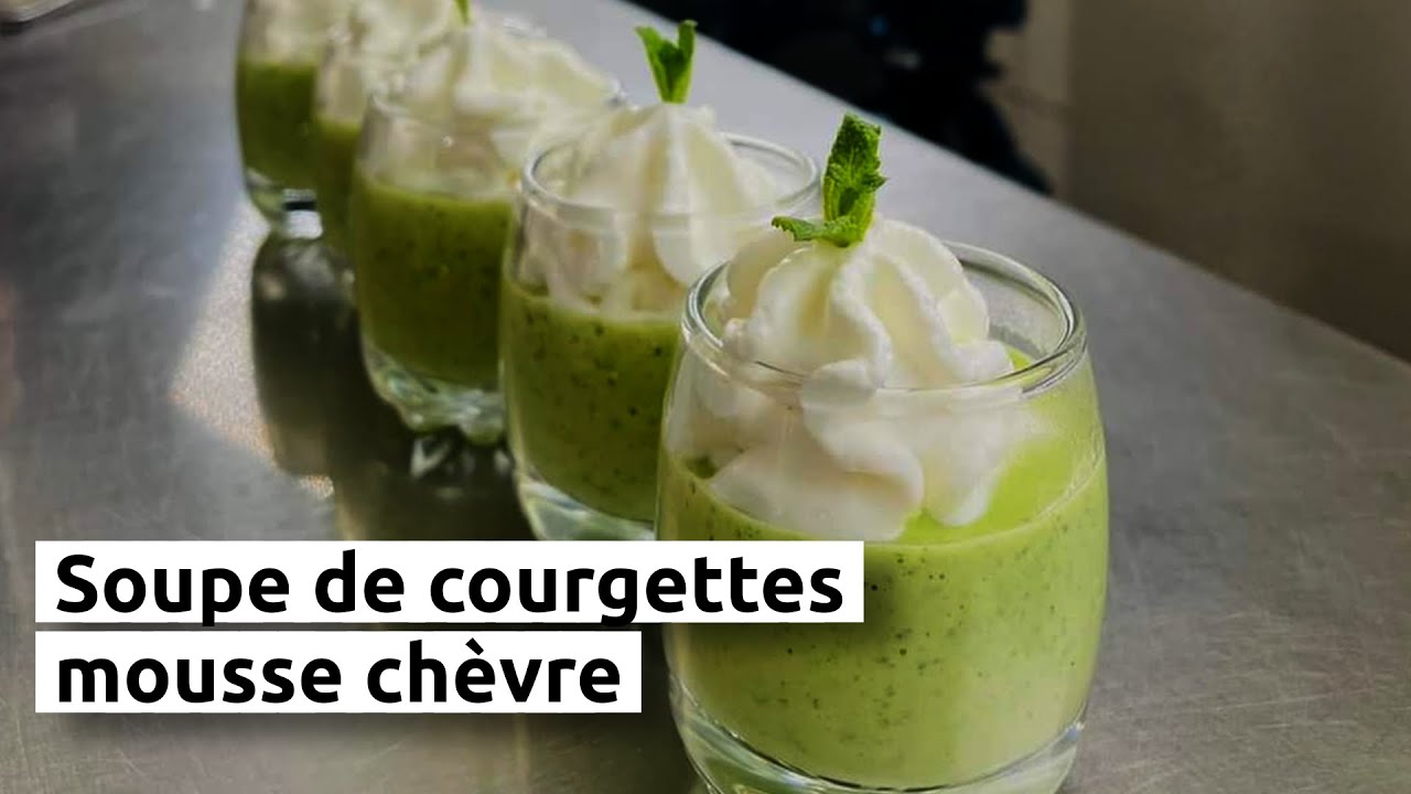 Soupe de courgettes et mousse chèvre