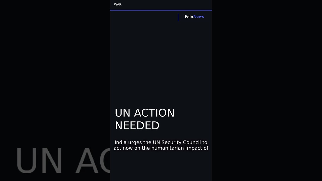 India UN Security Council Call for Immediate Humanitarian Action #Shorts #worldnews #india
