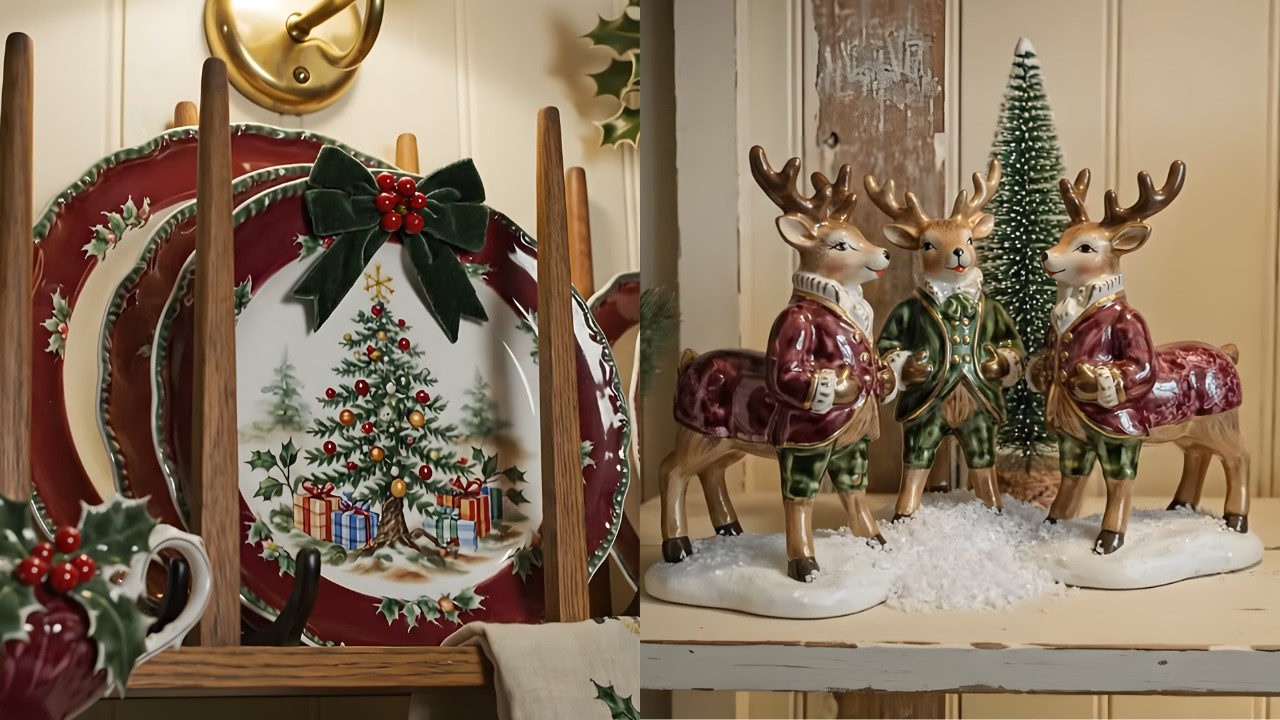 Classic Winter Cottage Tour: Burgundy & Green Holiday Decor 2025
