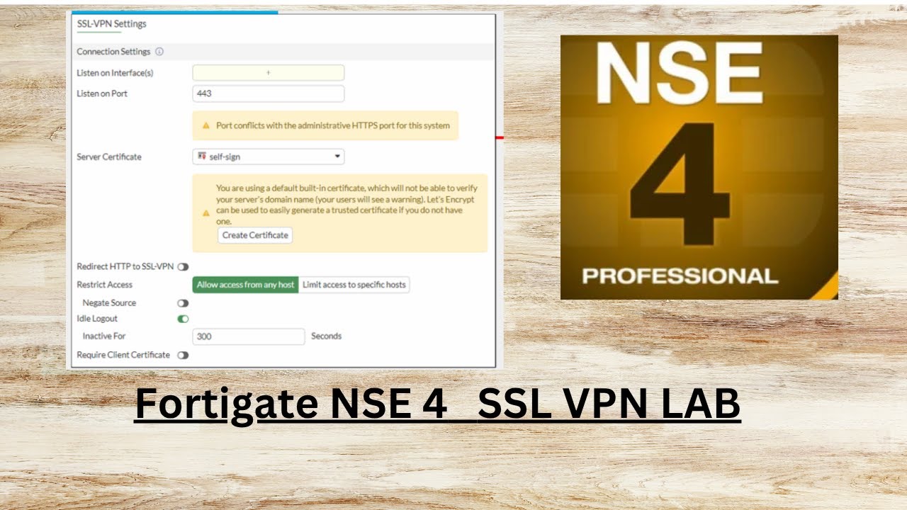 NSE 4 fortinet SSL VPN Lab