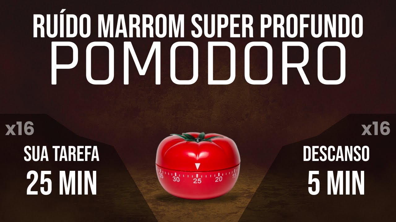 Estude ou trabalhe 8 Horas Sem Perceber! | Pomodoro + Ruído Marrom Super Profundo 🧠🔥