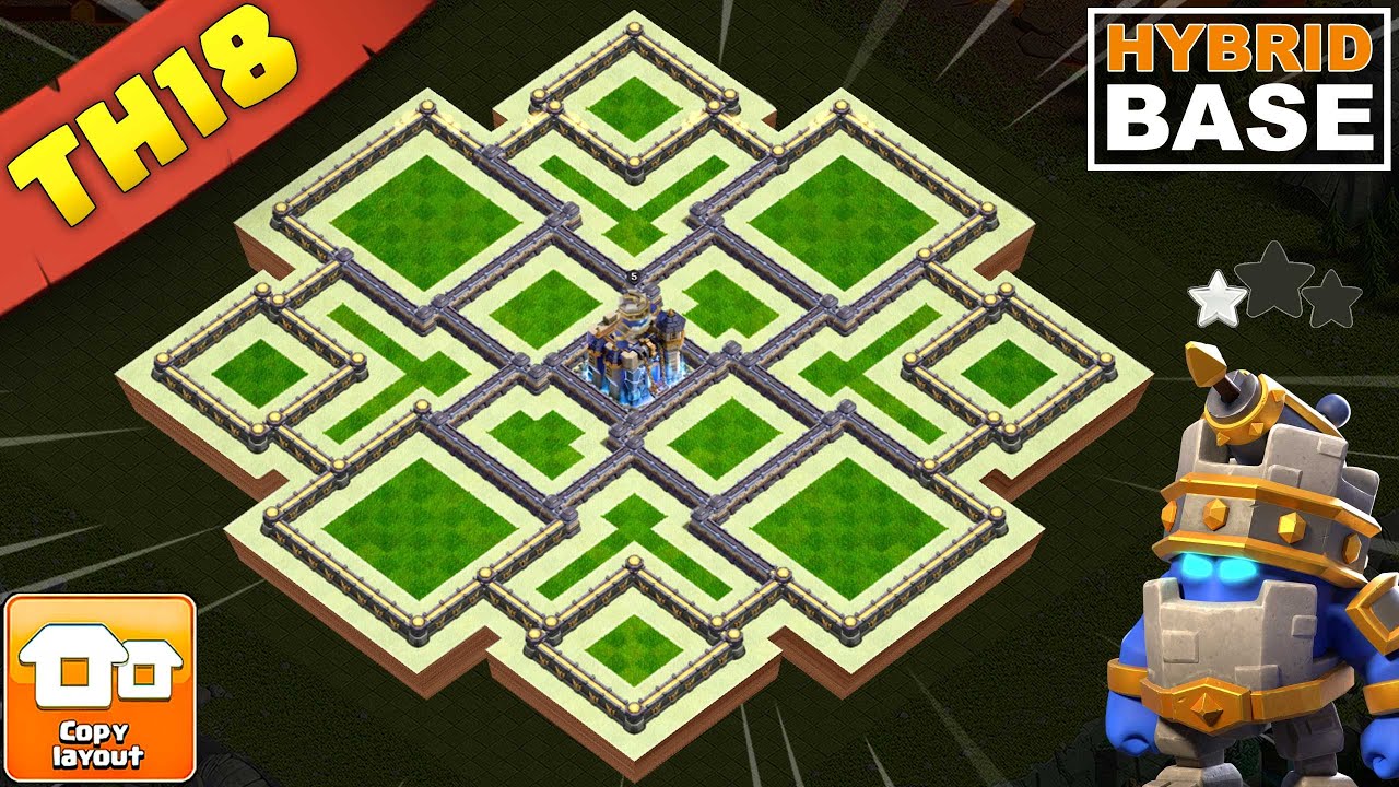 Best TH18 Hybrid Base Design | STOP GETTING TRIPLED!