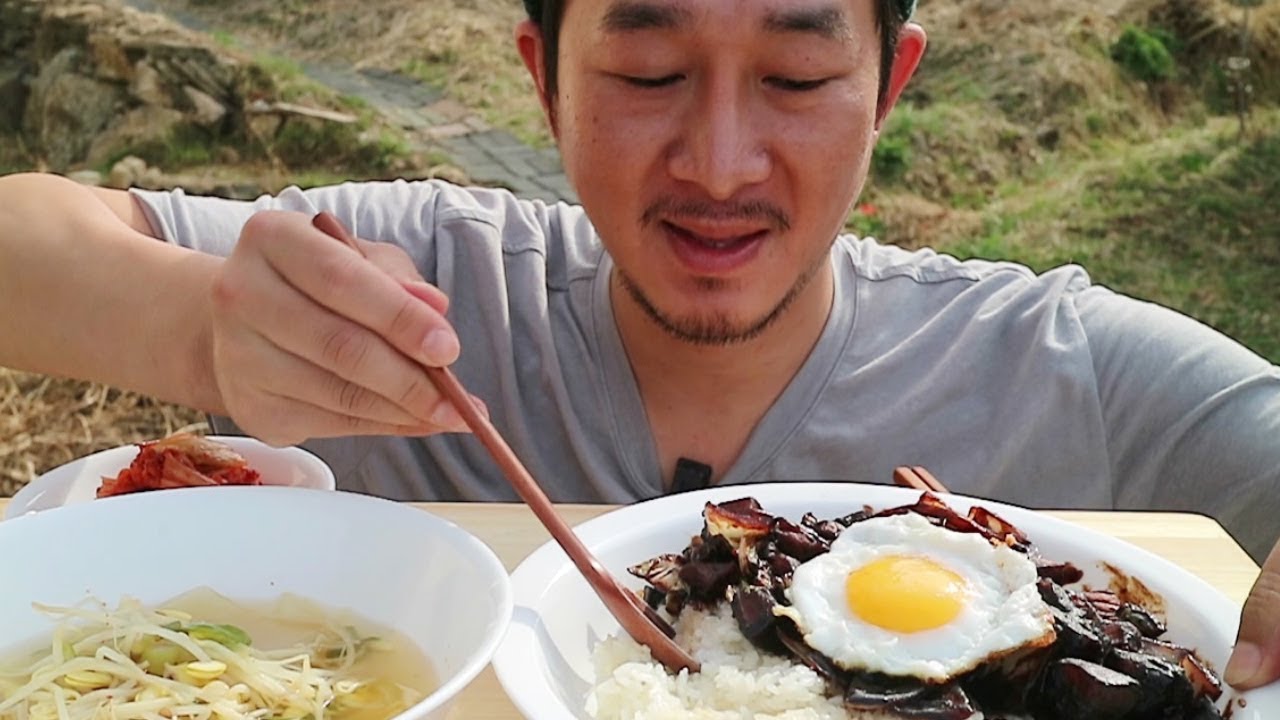 짜장밥 콩나물국 먹방 Black Soybean Sauce & rice, bean sprout soup Mukbang eating show