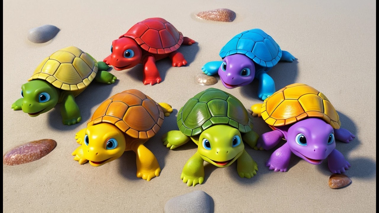 Fünf kleine Schildkröten krabbeln, krabbeln, krabbeln | Lustiges Lernlied & Unterwasser-Abenteuer