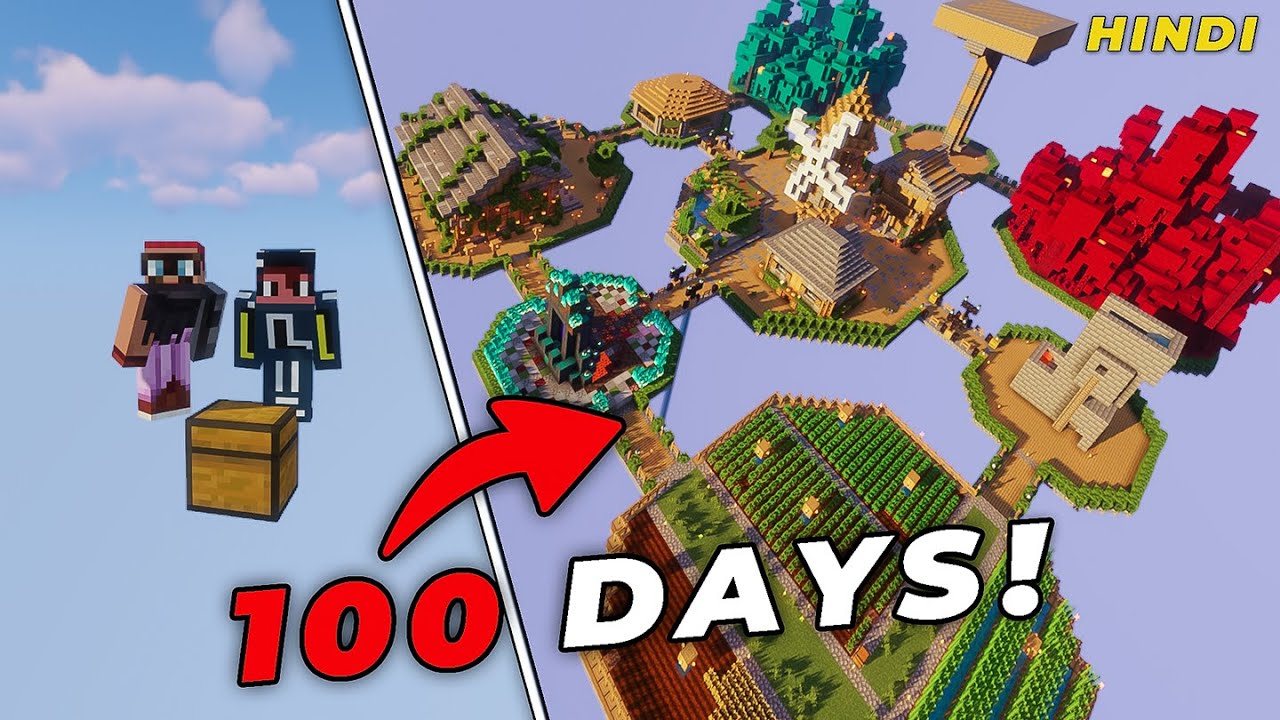 We Survived 100 DAYS on One CHEST in Minecraft! (HINDI)
