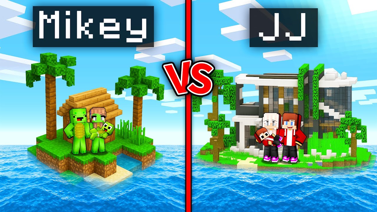 Mikey POOR vs JJ RICH Family Water House in Minecraft Maizen !