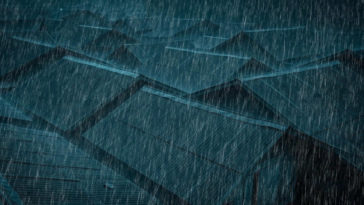 No Ads Rain Sounds for Sleeping - ASMR Torrential Rain On Tin Roof for Insomnia & Deep Sleep