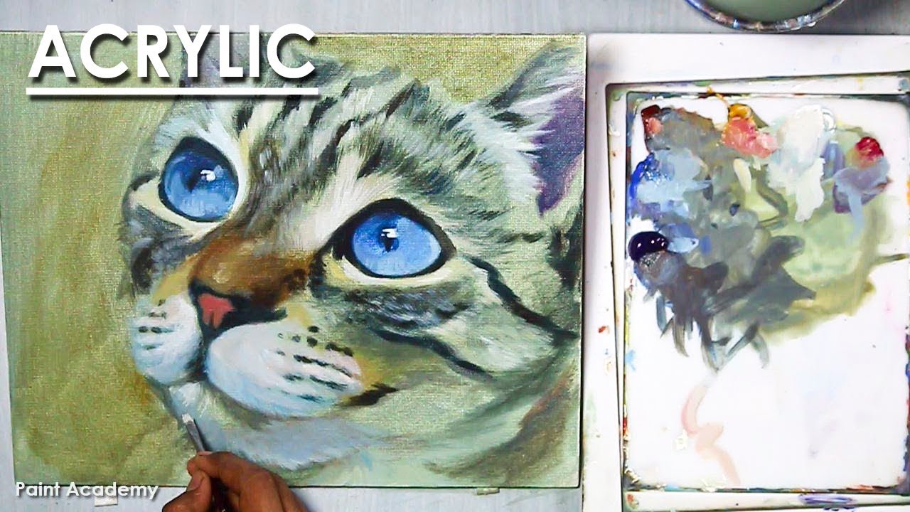 Acrylic Painting : A Cat Portrait