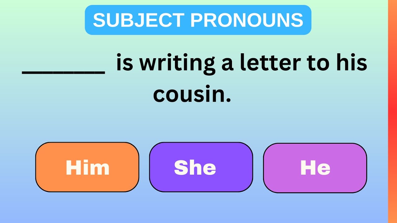 Subject Pronouns QUIZ | English Grammar Quiz | Subject vs Object Pronouns