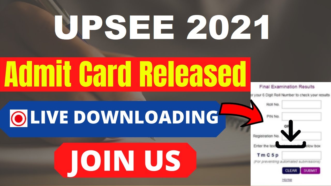 UPSEE UPCET 2021 Admit Card (Released) - Download Your UPSEE UPCET 2021 Admit Card Here