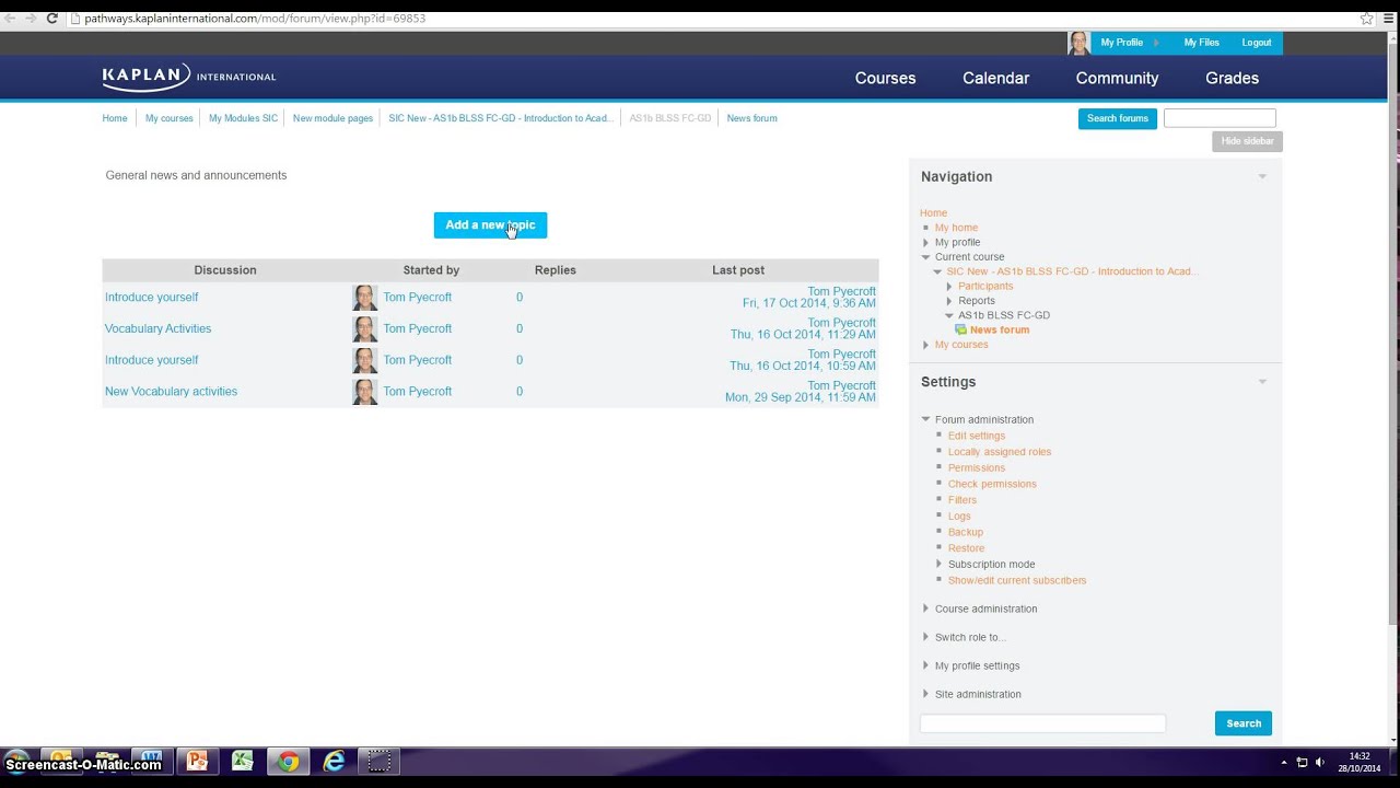 VLE - Weekly monitoring