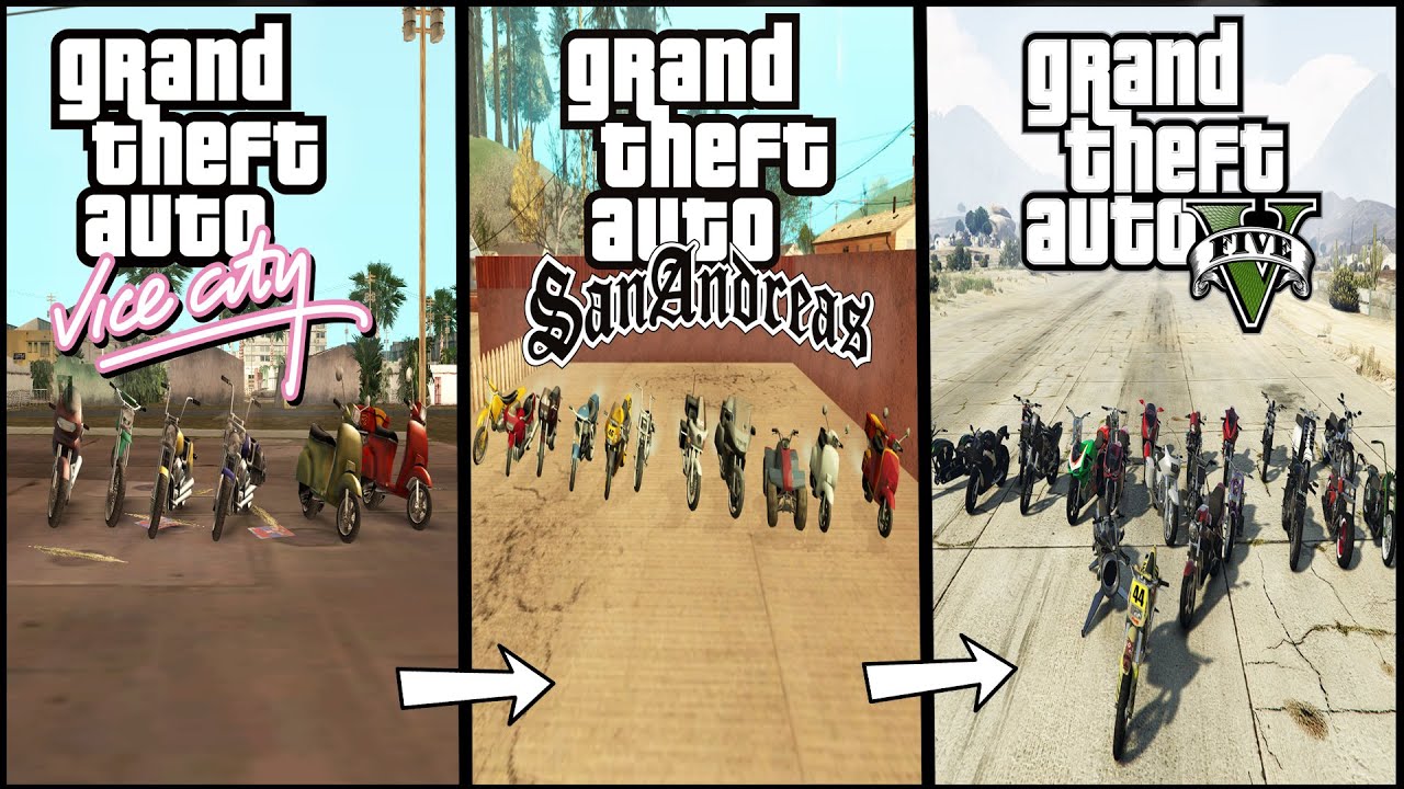 ЭВОЛЮЦИЯ МОТОЦИКЛОВ В СЕРИИ ИГР GTA (1997→2023) #GTA