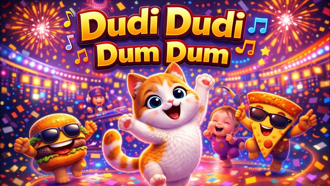 Dudi Dudi Dum Dum Dance / 😱 Amazing Cat's  Kids Dance / Funny Kids Video /Kid's$Babis Rhymes 2026🐈