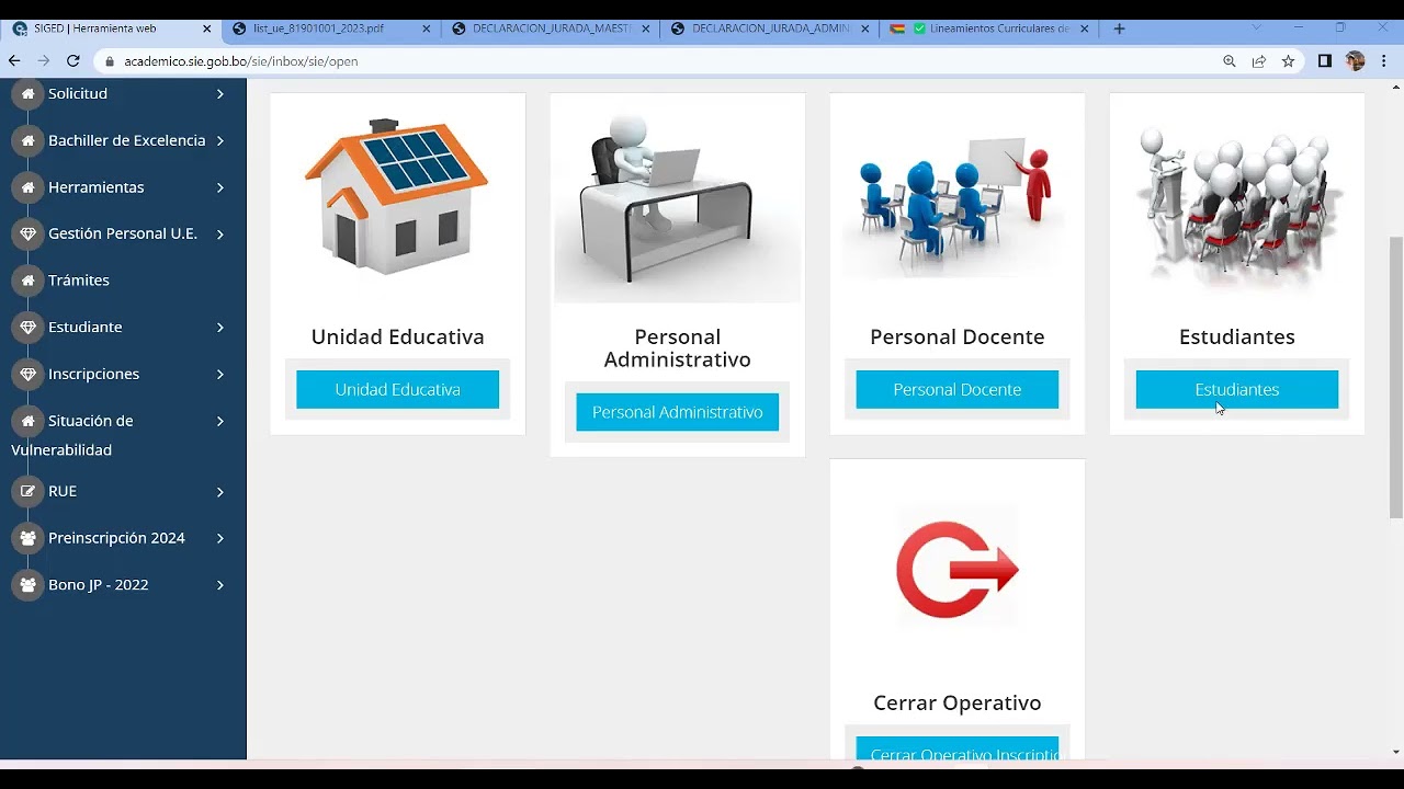 TUTORIAL CIERRE OPERATIVO INSCRIPCIONES 2023 (Educ. regular)